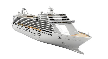 Cruise ship isolated on transparent background, offering luxury travel and vacation