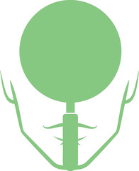 Illustration of green lymph node icon isolated on white background for medical design