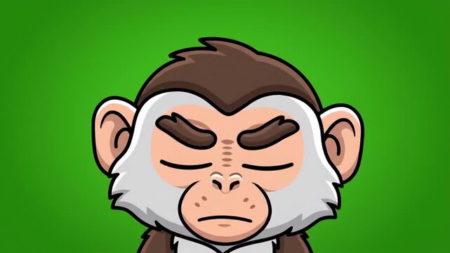 Monkey facial expressions animated cartoon character