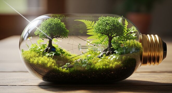 ecology, sustainability, green energy, nature, environment, light bulb, forest, concept, renewable, growth, idea, innovation, conservation, plant, global warming, creative, tree, bio, eco-friendly