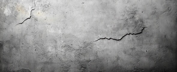 Obraz premium weathered cracked concrete wall with peeling plaster and flaking paint, rough textured surface and moody somber atmosphere