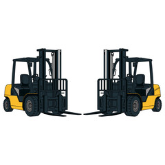 Two Forklift Truck Vector Image