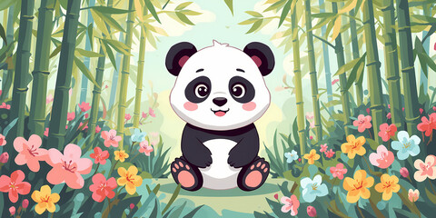 Panda in the bamboo forest