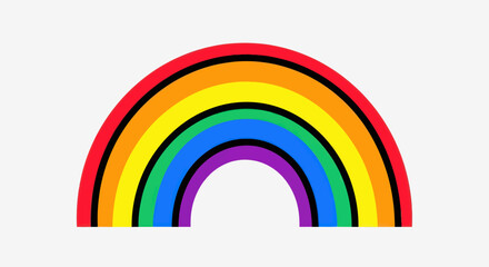 Colorful rainbow arching across the sky with vibrant hues and shades.