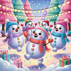 Pastel Kawaii Christmas Background