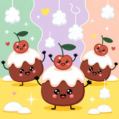 Pastel Kawaii Christmas Background