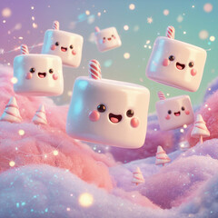 Pastel Kawaii Christmas Background