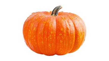 Obraz premium Orange pumpkin with water droplets isolated on a transparent background