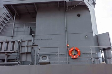 Communication Mast and Antennas of a Naval Ship in Japan