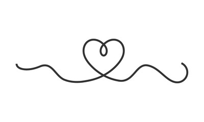 Continuous line heart symbol vector illustration