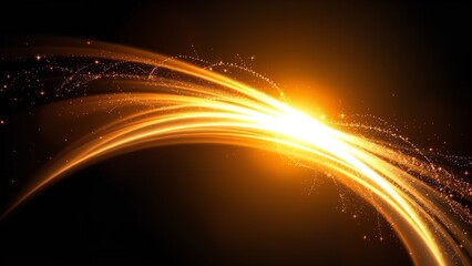 Obraz premium Double Golden Light Spiral with Sparkles: Abstract Energy Design on a Dark Background