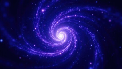 Fototapeta premium A vibrant purple galaxy swirls with scattered glowing stars.