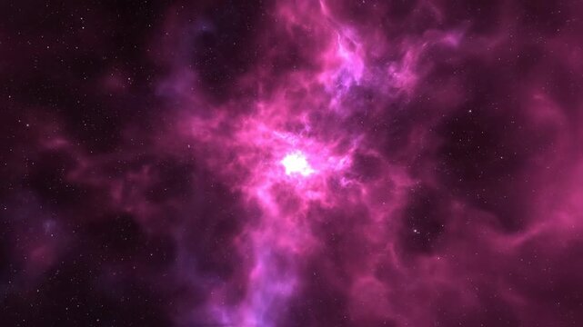 Hypnotic slow pulsation of an immense vibrant magenta energy field expanding and contracting within the absolute blackness of deep cosmic space professional, absolute blackness, intense