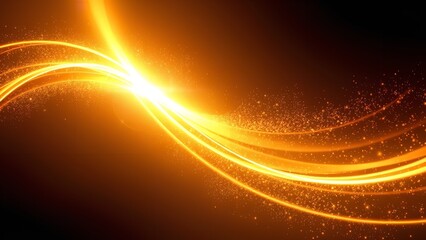 Obraz premium Twirling Golden Lights: A Circular Dance of Sparkles in the Darkest Night Sky