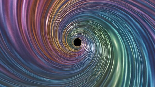 Hypnotic slow swirling vortex of iridescent vibrant chromatic colors creating a smooth and seamless looping abstract motion background color, colorful, motion