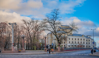 Evening Minsk in late autumn.  Belarus