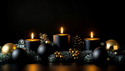 christmas candles and decorations