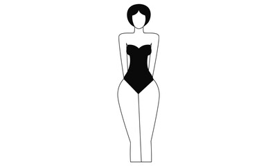  A minimalist design showcasing a fashionable black swimsuit