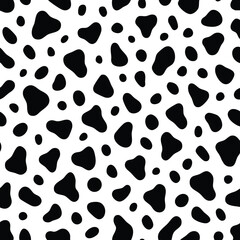Dalmatian spots texture vector. Black and white animal print pattern background