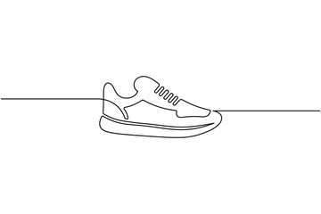 Continuous one line drawing of a sneaker minimalist shoe vector. illustration
