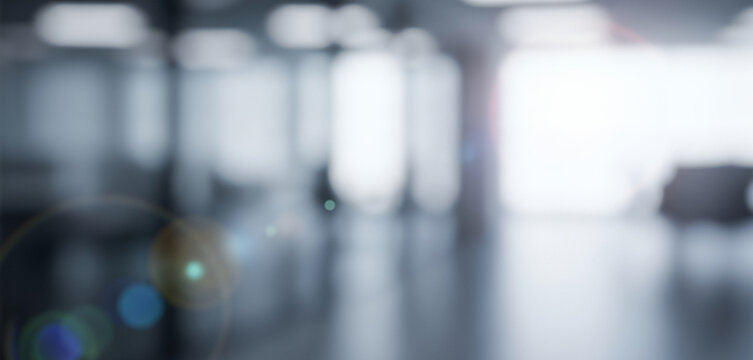 Abstract interior space with bright light and lens flare effects, creating a radiant luminous ambience with soft glowing highlights and smooth visual depth throughout the scene.