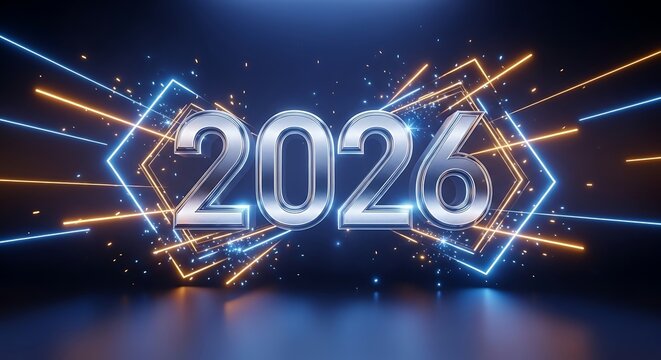 Futuristic Metallic Numbers 2026