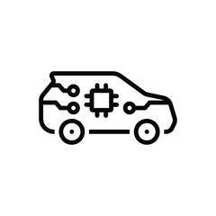 Black line icon for autonomous vehicle