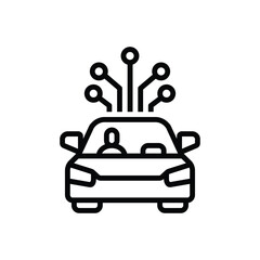 Black line icon for self driving tech