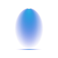 Blue Rounded Shape with a White Half Circle on Transparent Background