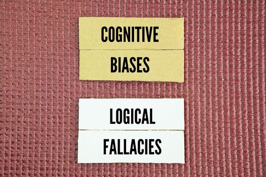 Logical Fallacies And Cognitive Biases word. Logical fallacies are errors in the structure of an argument, while cognitive biases are systematic patterns of error in human thought and judgment.