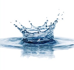 High speed photograph of a clear blue water splash crown formation