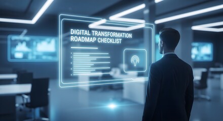 Executive Reviewing Digital Transformation Roadmap Checklist