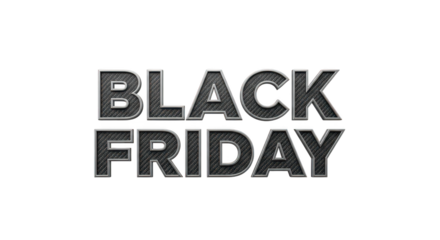 Black friday sale text design isolated on transparent background