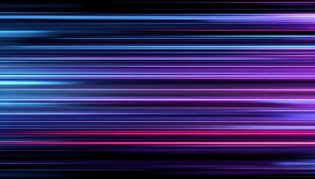 Abstract background of horizontal blue and magenta light trails on black.