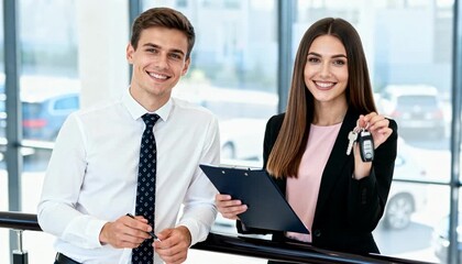 Smiling professionals posing confidently in an office environment while celebrating team cooperation
