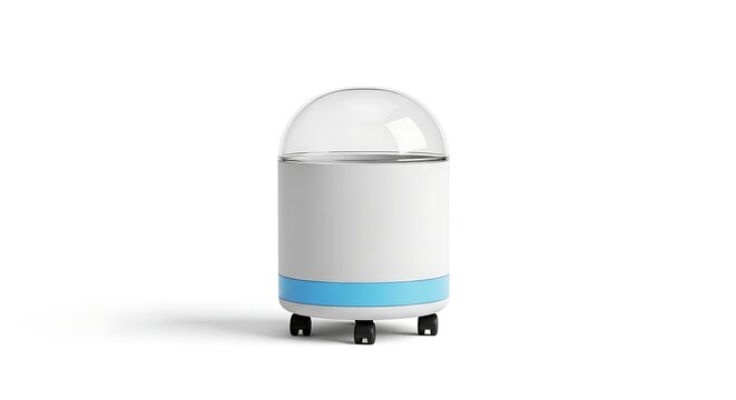 Autonomous Mobile Robot on White Background for Innovation.