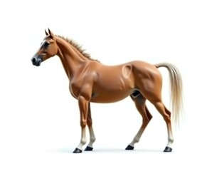 Fototapeta premium Brown horse standing with transparent background