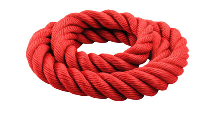 Red Rope Coil isolated on a transparent background