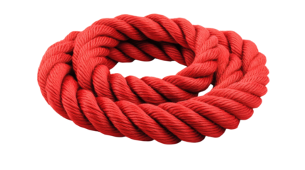 Red Rope Coil isolated on a transparent background