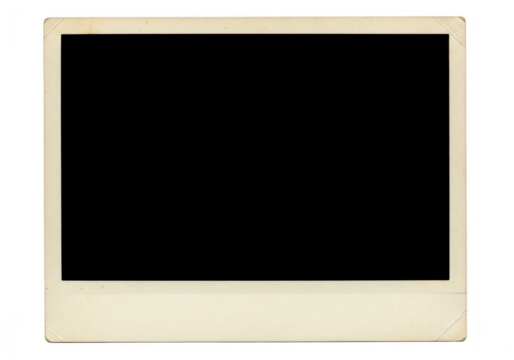 Old photo frame isolated on transparent background vintage paper card with empty black space for image retro photograph template - Powered by Adobe