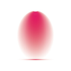 Red Oval with Gradient and White SemiCircle, on Transparent Background, Modern Design