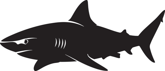 Fototapeta premium Shark Icon Vector – Aquatic Predator Fish Silhouette