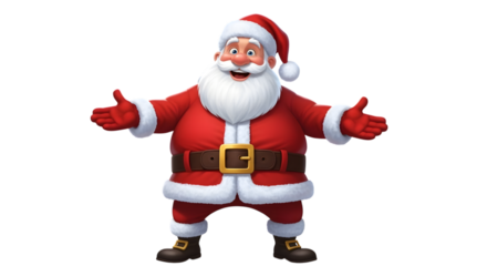Cheerful cartoon santa claus with open arms