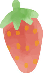 watercolor style red tomato strawberry cherry apple berry seamless pattern on white background