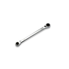 Silver metal ratchet wrench tool isolated on white background