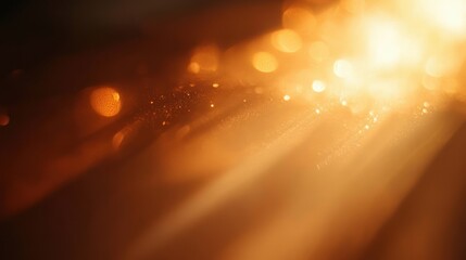 golden sunbeams and sparkling dust with warm bokeh glow creating a dreamy, cozy atmosphere