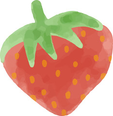 watercolor style red tomato strawberry cherry apple berry seamless pattern on white background