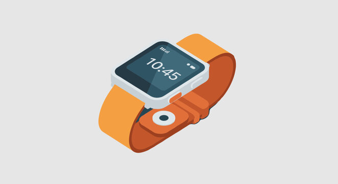 Stylish orange smart watch, time management essential, modern design for active lifestyle, stay connected and track fitness with this trendy wearable tech