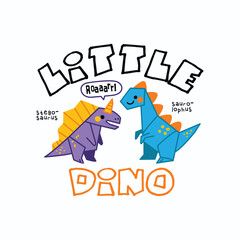 Cute little dinosaurs doodle vector 