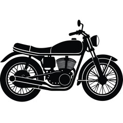 Fototapeta premium Motorcycle Silhouette Vector Minimal Motorbike Icon for Logo and Transport Design